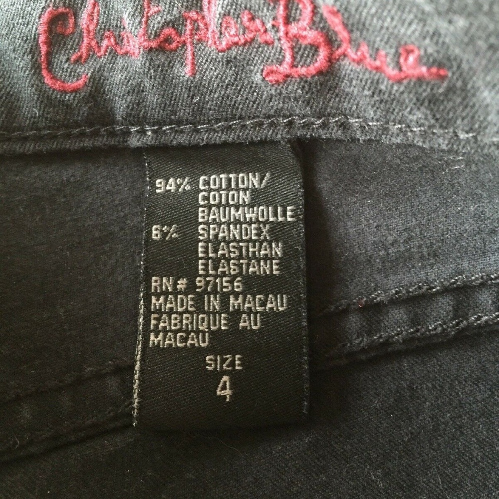 Christopher Blue Womans Black Denim Size 4 Wide